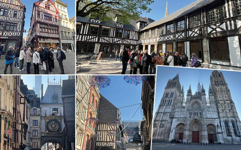 Visite guidée parmi les maisons à colombages de Rouen, Gros-Horloge et façade de la cathédrale