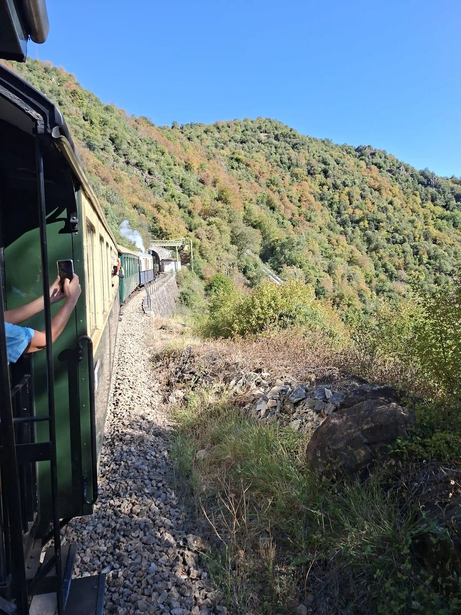 Fahrt mit dem Train de l’Ardèche durch die bewaldete Landschaft der Ardèche