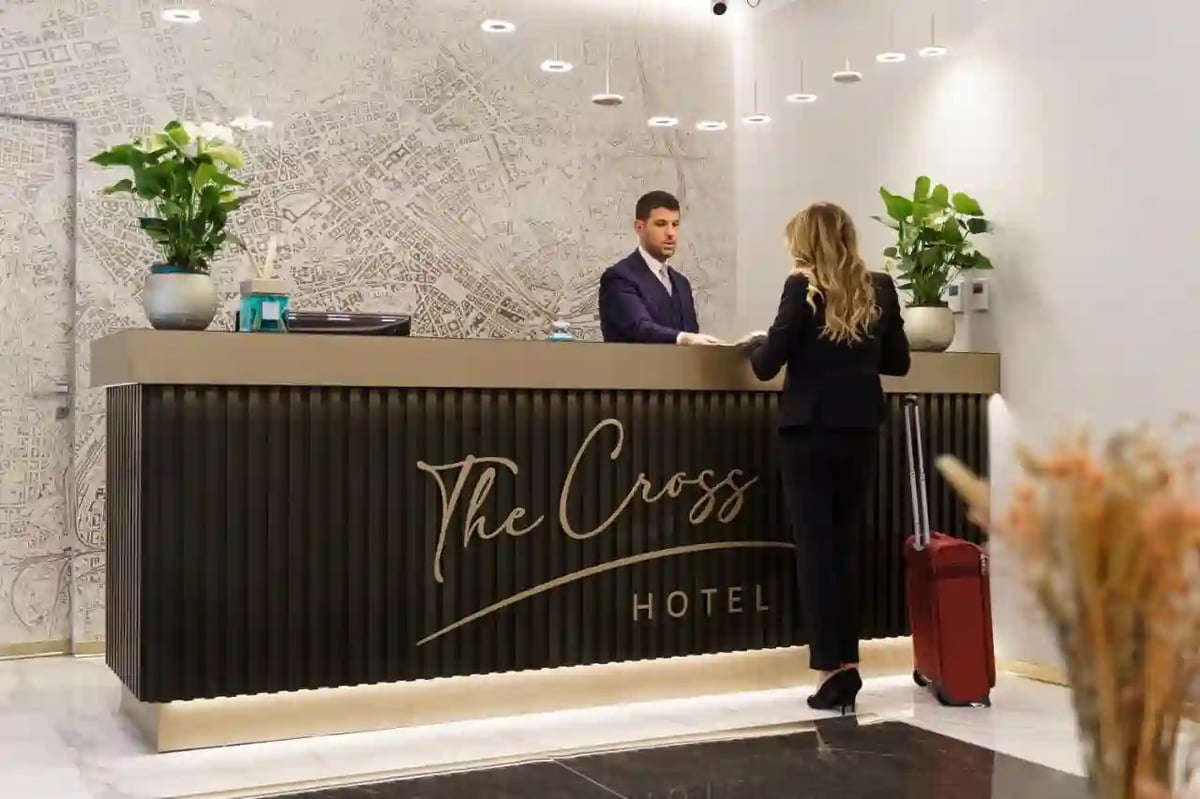 Empfangsbereich des The Cross Hotels in Rom