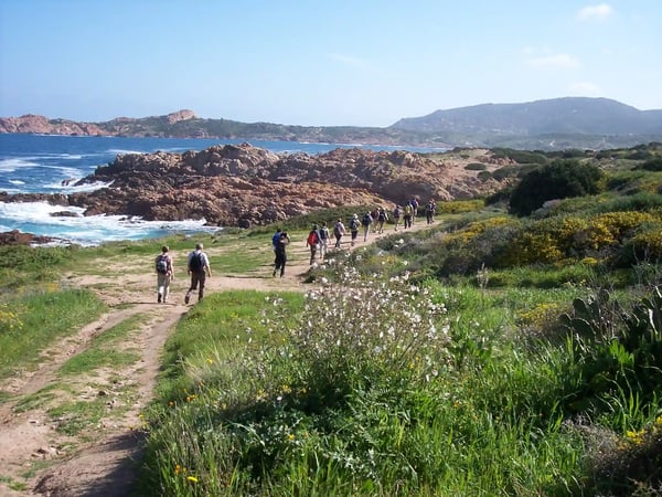Türkisblaues Meer und felsige Küste bei Isola Rossa im Norden Sardiniens