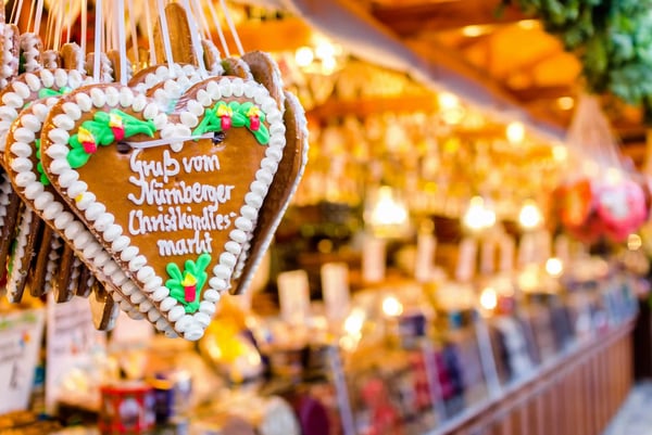 Typische Nürnberger Lebkuchen auf dem Christkindlesmarkt