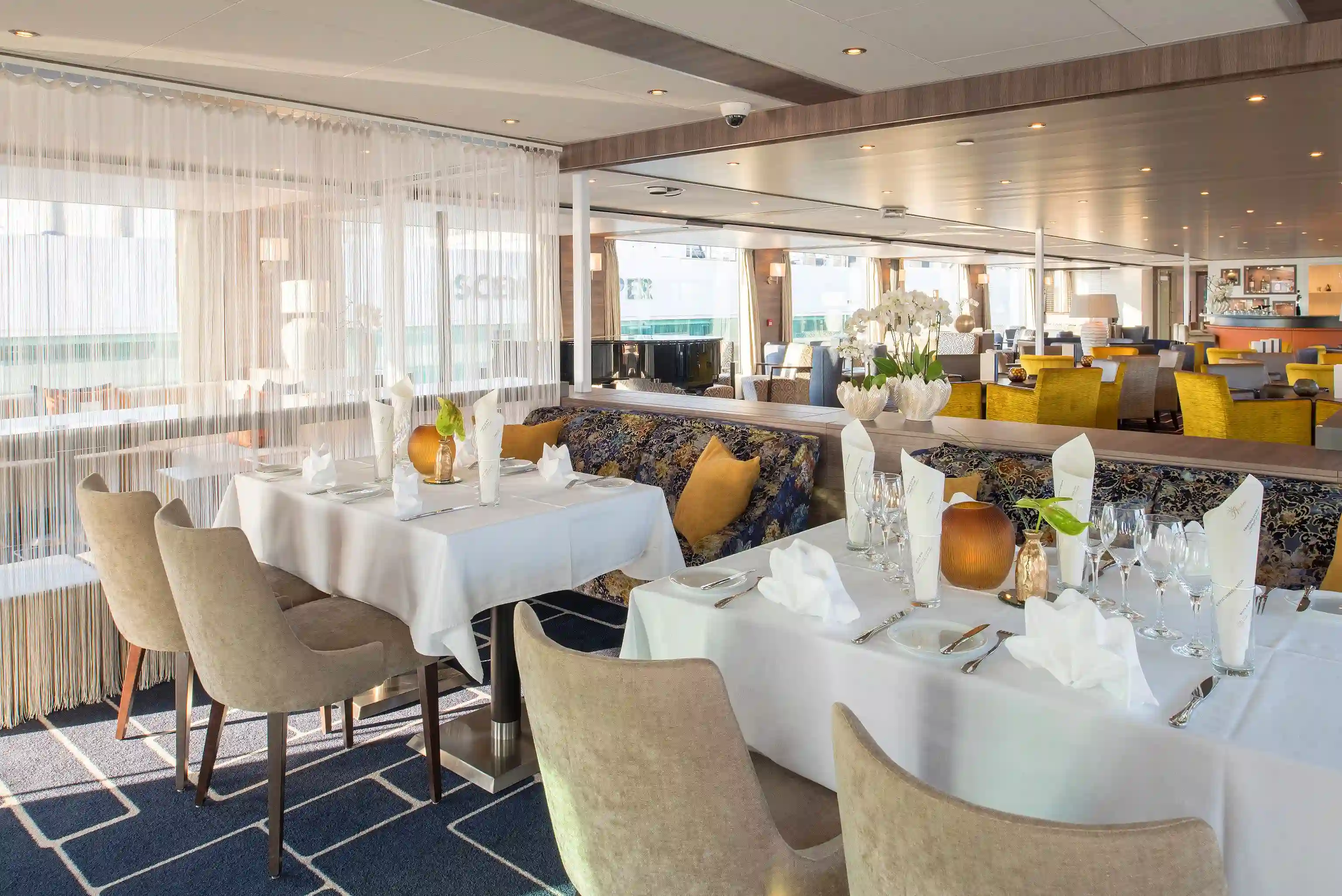 Restaurant élégant à bord du MS Silver by Amadeus.