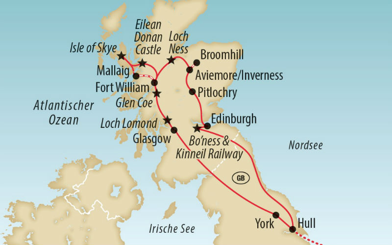 Schottland Zug Karte
